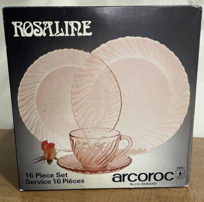 Arcoroc Rosaline 16 Piece Dinnerware Service for 4 - NEW!