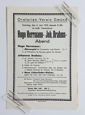 1932 Oratorien-Verein Gmünd Vereinshaus Hermann Brahms Rems-Zeitung Werbung Deko - Bild 1 von 3