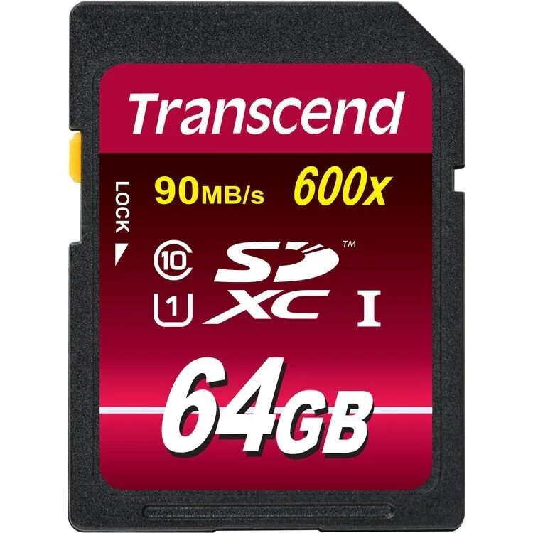Transcend 64GB 90MB/s 600X Class 10 Ultimate SDXC Memory Card (TS64GSDXC10U1) - Image 1 of 1
