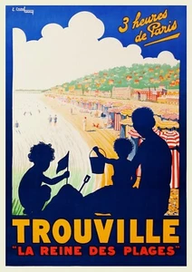 TROUVILLE REINE des PLAGES Rf01 - POSTER HQ 42x60cm d'une AFFICHE VINTAGE - Imagen 1 de 1