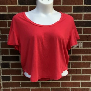 We The Free People Women Float On Tshirt Medium Red Casual Tee Top Flutter Slv - Picture 1 of 4