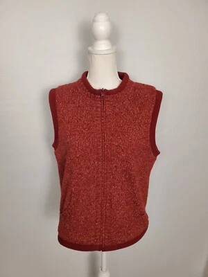 Женский свитер-жилет на молнии Christopher & Banks красный двусторонний флисовый большой - Изображение 1 из 4