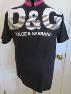Camiseta Dolce & Gabbana Estampado Logotipo Para Hombre Talla M Negra Hecha en Italia - Imagen 1 de 18