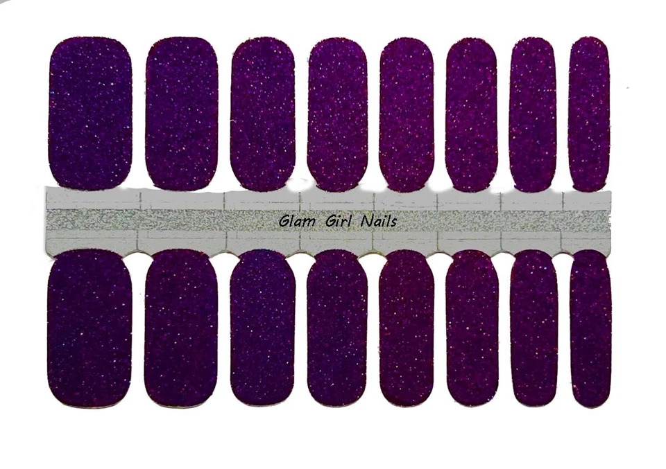 Темно-фиолетовые блестящие блестящие полоски для лака для ногтей / обертки для ногтей / наклейки для ногтей - Изображение 1 из 1