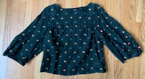RACHEL COMEY black linen 3/4 sleeve top shirt size 8 EUC! - Picture 1 of 8