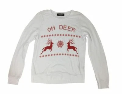 Suéter Pullover Navidad Manga Larga Cuello Redondo Blanco Signorelli Mujer $59 Talla M Foto 1 de 2