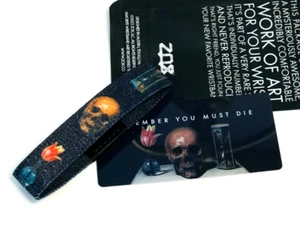 ZOX **REMEMBER YOU MUST DIE** Silver Single Mystery Small Wristband w/Card NIP - Picture 1 of 3