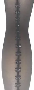 Nahtstrumpfhosen - schwarz mit Glitzerschleifennaht - Damen schwarz genähte Strumpfhosen - - Bild 1 von 2