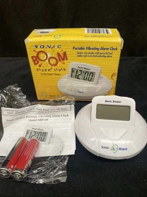 Sonic Alert SBP 100 Sonic Boom Alarm Clock W Case Ideal For Hard Of Hearing NOS - Image 1 of 4