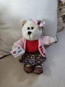 2011 Starbucks Bearista Bear Collection Plüsch Mädchen Teddy 102nd Edition Herzen - Bild 1 von 9