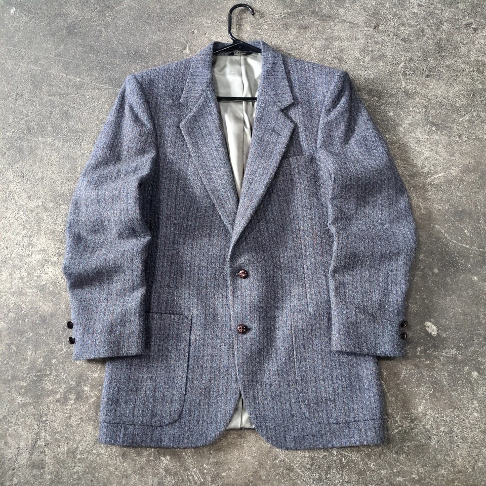 Chaqueta Blazer Vintage Pierre Cardin Para Hombre 38 Gris Moteado Tweed Lana Años 70 Retro Foto 1 de 4