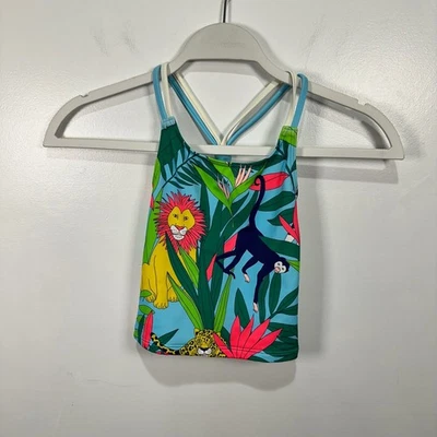 Boden Kids Swim Top Jungle Animals Lion Monkey Cheetah Size 5-6Y - Image 1 of 3