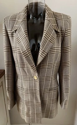 Chaqueta a Cuadros Escada Marrón Dorado Talla 34 Foto 1 de 4