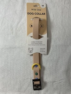 Wild One Adjustable Dog Collar - Medium (Neck 12”-15”) - Tan Colorblock- New - Picture 1 of 4