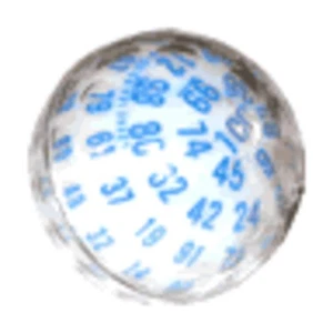 Dados Lou Zocchi inusuales d100 Zocchiedro blanco con azul casi nuevo - Imagen 1 de 1
