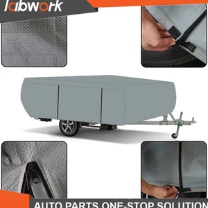 Labwork RV Cover For 8-10 FT Trailers Gray Waterproof Snow Pop Up Folding Camper - Picture 1 of 19