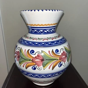 VTG Vibrant Handpainted 9.5” Vase From Spain By De La Cal Barriera Puente. - Picture 1 of 16