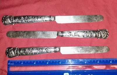 3 антикварных готэмских чертополоха из чистого серебра в стиле модерн эдвардианской розы трилистника - Изображение 1 из 4