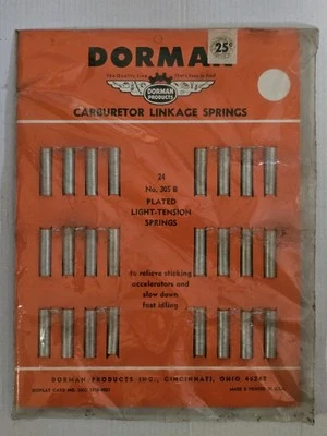 Vintage NOS Dorman Carburetor Linkage Springs Advertising Display Card # 305 B  - Image 1 of 4