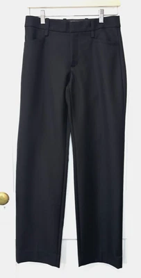 Banana Republic Womens Black Mid-Rise Straight-Leg 100% Wool Pants,Size 2 Petite - Image 1 of 4