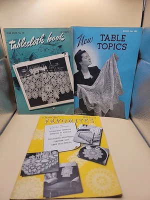 Lote 3 Colchas Manteles Libros Patrón Crochet Vintage Años 40 Estrella ZH Foto 1 de 4