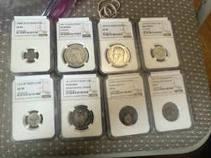 Russian Coins Lot NGC! Roubles End Kopeeks 8 Slabs ! Difrents Denomination - Picture 1 of 1