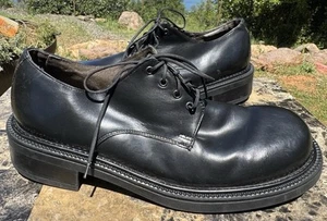 BED STU 90’s Vintage Shoes Thick Chunky Sole Black Leather Oxford Men’s 12 Punk - Picture 1 of 15