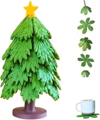 Natürlicher Baumuntersetzer Set, 3D Weihnachten Untersetzer für heiße Schale - Image 1 of 4