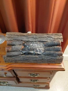 Vintage Light Up Fireplace Wood Logs Faux Fire Electric Mid Century Modern 20” - Picture 1 of 12