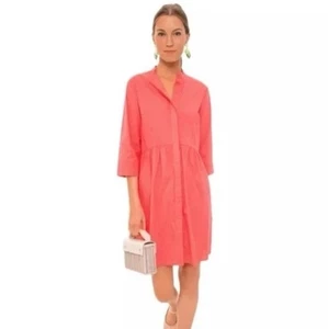 Tuckernuck Womens Poplin Royal Shirt Dress XS Poppy Pink Old Money Quiet Luxury - Picture 1 of 10