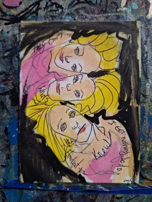 Nothing to Do Woman Acrílico y Pluma ATC ROBLE ORIGINAL 3,5 x 2,5 pulgadas Foto 1 de 3