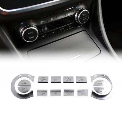 Stylish Silver Air Conditioning Button Trim for Mercedes C117 Vehicles - Image 1 of 4