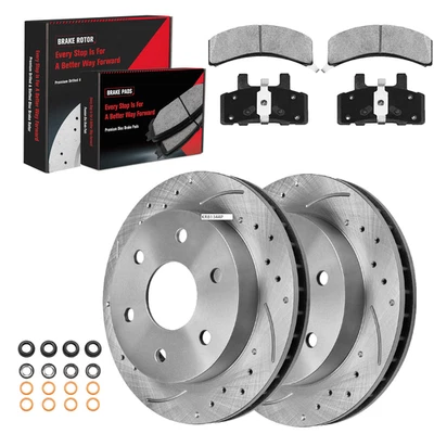 Front Drilled Rotors + Brake Pads for GMC Chevy K1500 Suburban K2500 Blazer 4WD - Изображение 1 из 4