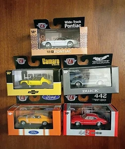 M2 Lot of 5-1:64, '68 Pontiac,'71 Camaro,'87 Buick,70 Cutlass,'70 Mustang - Picture 1 of 7