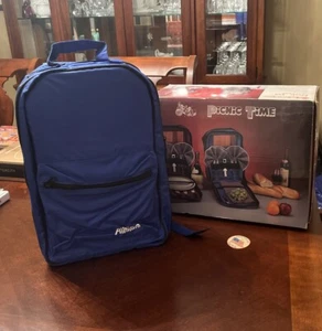 Vintage Brand New Picnic Time Picnic Pak Blue Picnic Backpack With Allstate Logo - Picture 1 of 12