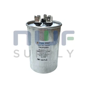 RUN CAPACITOR 35+3 MFD 440/370 VOLT ROUND TITAN PRO TRCFD353 - Picture 1 of 2