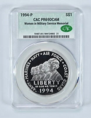 1994-P Women In Military Commemorative Silver Dollar PR69 DCAM CAC - Image 1 of 4
