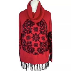 Desigual Womens Red/Black Jumper Oversized Size S - Picture 1 of 12