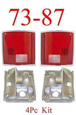 73 87 91 Kit de luces traseras Chevy 4 piezas con bases, camioneta, GMC, Suburban, Blazer, Jimmy Foto 1 de 4