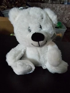 American Greetings Polar Bear Plush Stuffed Animal White Black 8" - Picture 1 of 6
