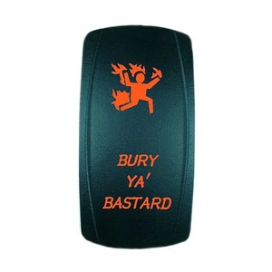 ORANGE ROCKER SWITCH LASER ETCHED 20A 12V LED BURN YA - Imagen 1 de 5