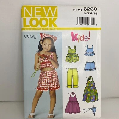 #6260 New Look Kids Girls Dress Pants and Top Sewing Pattern SIZE 3-8 - Image 1 of 4