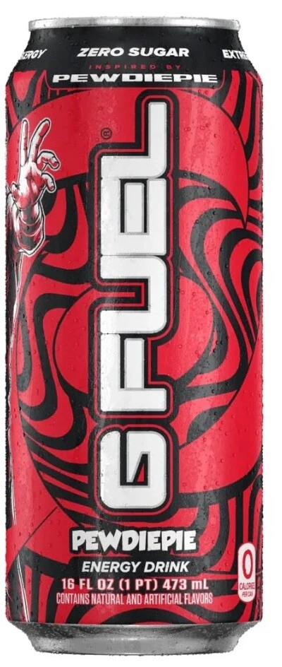 G Fuel Energy 140- 300mg Cans | 1x 16oz CAN | Pew Di Pie| NEW, UNOPENED, FRESH - Image 1 of 1