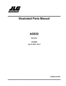 JLG AG832 Telehandler Parts Catalog Manual - Picture 1 of 10