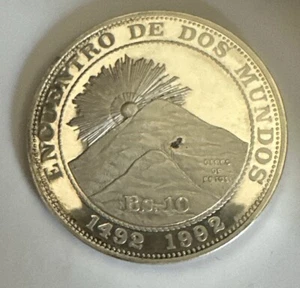 Bolivia 10 Bolivianos 1991 Silver Proof Coin Ibero American Series Radiant Sun - Picture 1 of 2