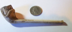 RARE COMPLETE FANCY PICTURE PIPE WITH BULL HORN RA OB - Picture 1 of 1