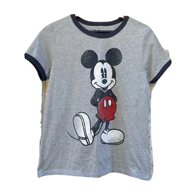 Camiseta Disney Mickey Mouse Niñas Talla Extra Grande Gris/Negro 100% Algodón Foto 1 de 4