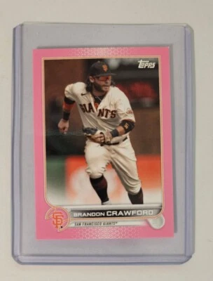 2022 Topps Mini Brandon Crawford Pink Parallel card #117 /25 Giants - Image 1 of 2