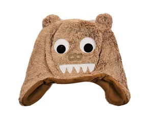 Jungen CRAZY 8 by Gymboree braune pelzige Monstermütze 12 18 24 Monate neu mit Etikett Klappkappe - Bild 1 von 3