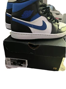 jordan 1 mid white black racer blue - Picture 1 of 11